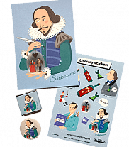 Набор «Шекспир» (открытка, стикерпак, значок, шоколадка 5гр)