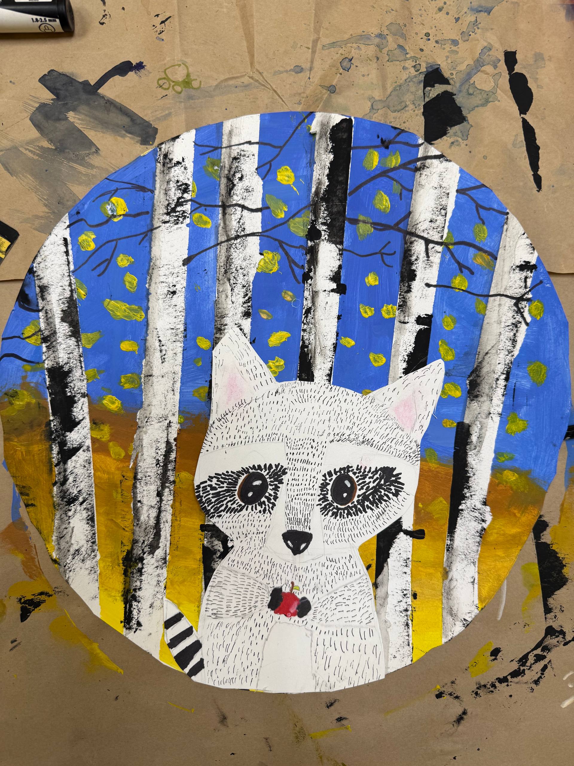 Творческая мастерская создаёт портреты енотов в сложной технике!